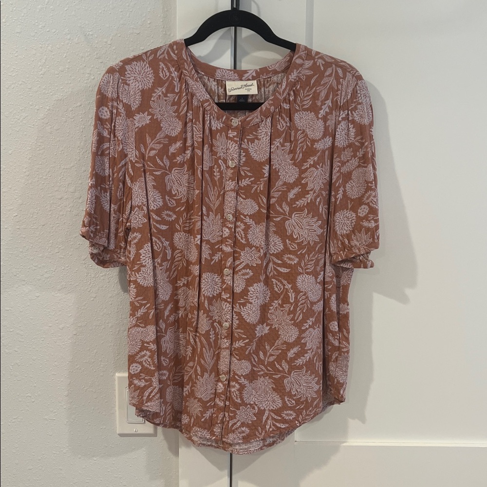 Universal Thread Terracotta Floral Blouse